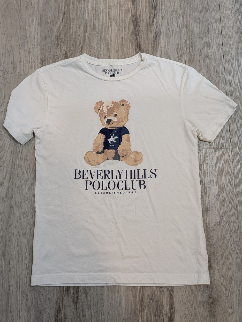 ✨3/$20✨ Beverly Hills Polo Club Teddy Bear White T-Shirt - Size Small